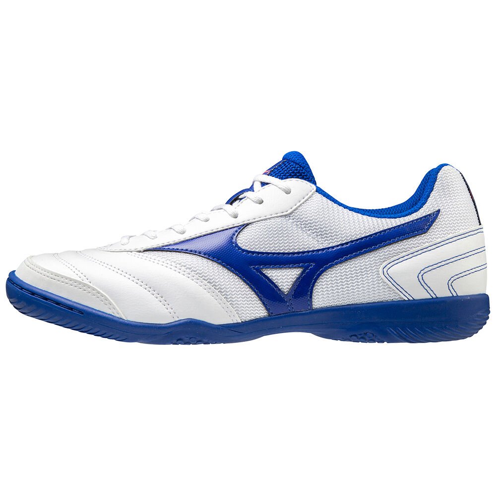 Chuteiras Mizuno MRL Sala Club IN - Mulher - Branco/Azuis - ZFUIB9270